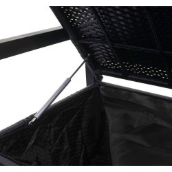 Havebnk og hyndeboks - sort polyrattan med creme hynde - 3 personer