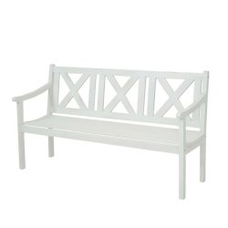 Havebnk og parkbnk - 3 personers 160 cm trbnk - hvid