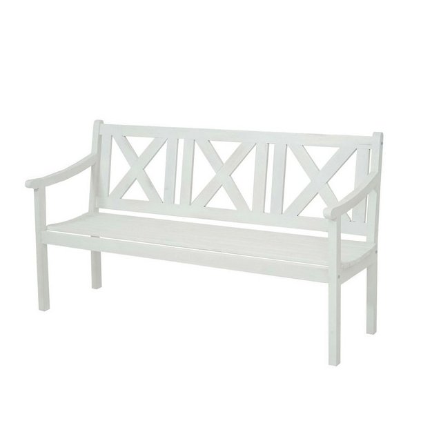 Havebnk og parkbnk - 3 personers 160 cm trbnk - hvid