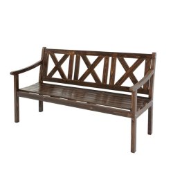 Havebnk og parkbnk - 3 personers 160 cm trbnk - mrkebrun