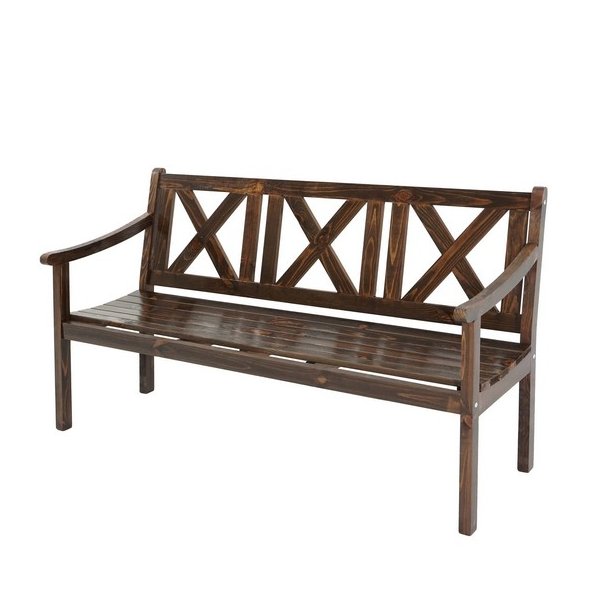 Havebnk og parkbnk - 3 personers 160 cm trbnk - mrkebrun