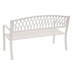 Parkbnk - stlbnk i pulverlakeret stl ~ hvid havebnk
