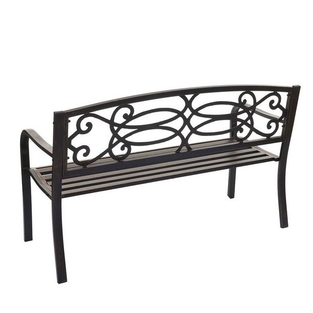 Parkb�nk og haveb�nk - vintage bronze st�lb�nk i pulverlakeret st�l