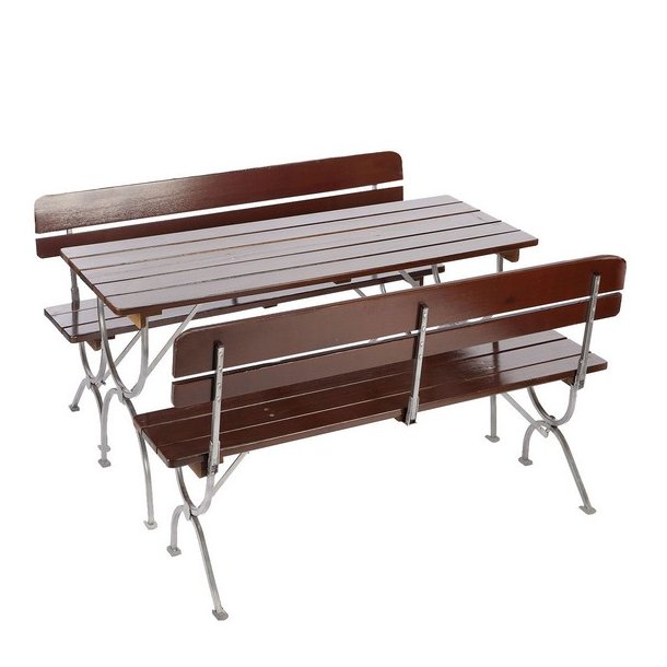 Havebnke - 2 stk sammenklappelige foldbare brune trbnke p 180 cm