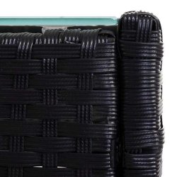 Havebord - sort polyrattan glasbord - havembler