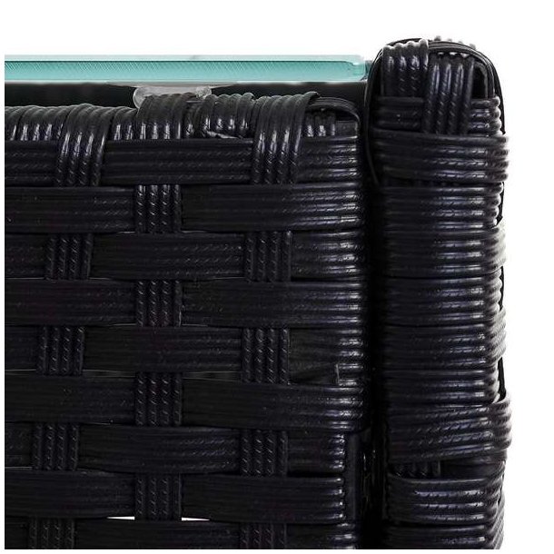 Havebord - sort polyrattan glasbord - havembler
