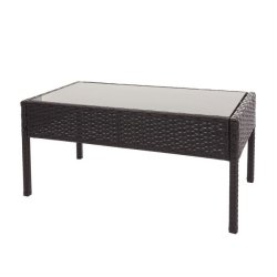 Polyrattan loungest - lounge havembelst i 4 dele - brun 2-1-1
