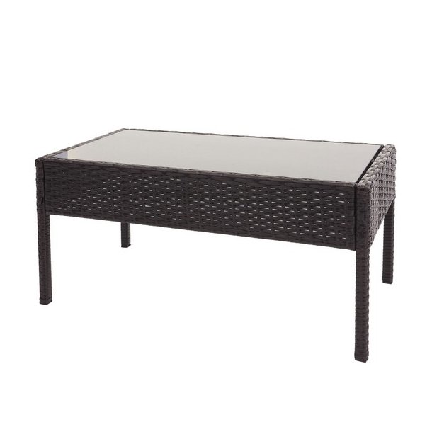 Polyrattan loungest - lounge havembelst i 4 dele - brun 2-1-1