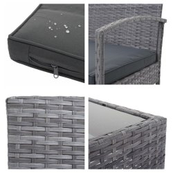 Polyrattan loungest - lounge havembelst i 4 dele - gr 2-1-1