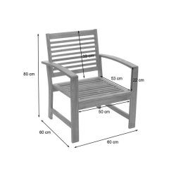 Havembelst 4 dele med hynder massivt akacietr - loungest