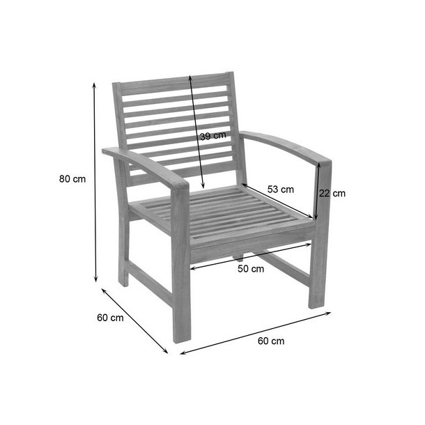 Havembelst 4 dele med hynder massivt akacietr - loungest