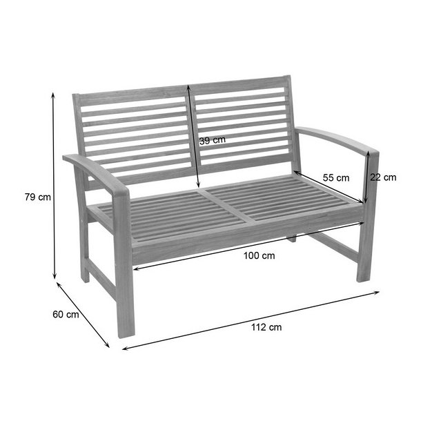 Havembelst 4 dele med hynder massivt akacietr - loungest
