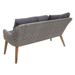 Loungest og havembelst - gr polyrattan havembler med mrke hynder