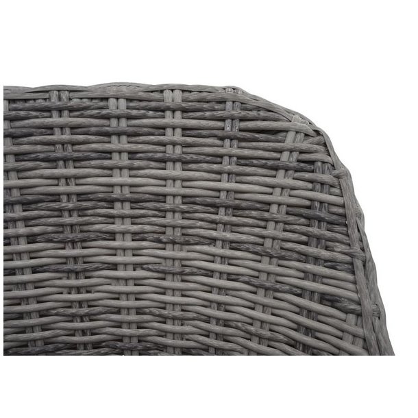 Loungest og havembelst - gr polyrattan havembler med mrke hynder