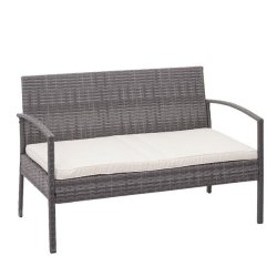 Polyrattan loungest - lounge havembelst i 4 dele - gr 2-1-1