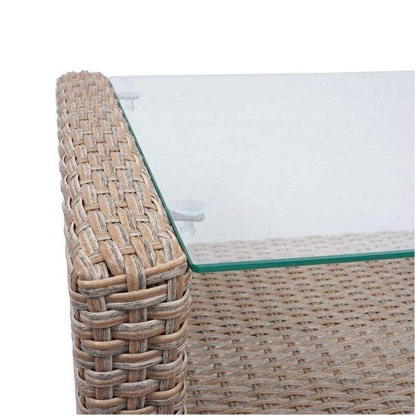 Havem�bels�t - gr�brune polyrattan havem�bler med gr�brune hynder