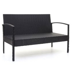 Polyrattan loungest - lounge havembelst i 4 dele - sort 2-1-1