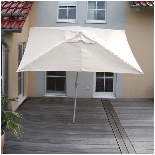 Parasol 2 x 3 meter i aluminium med knk/vip - creme