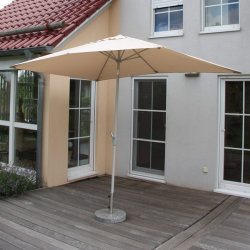 Parasol 2 x 3 meter i aluminium med knk/vip - creme