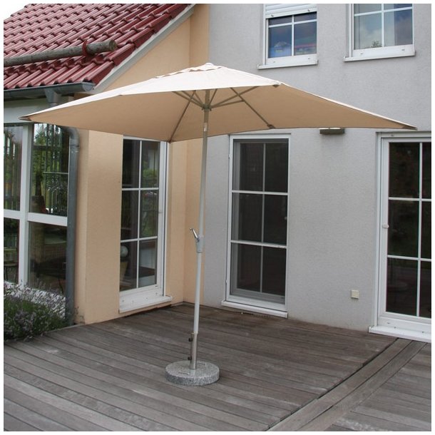 Parasol 2 x 3 meter i aluminium med knk/vip - creme