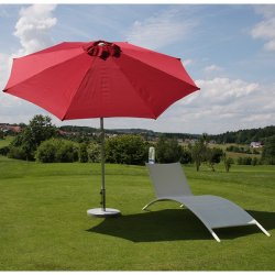 Haveparasol i aluminium med knk/vip 270 cm - rd parasol