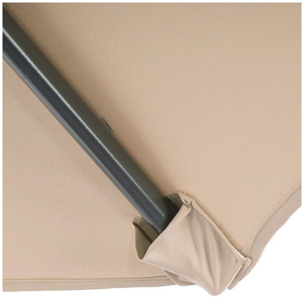 Hngeparasol 3 meter - 300 cm sandfarvet vipbar parasol med krydsfod