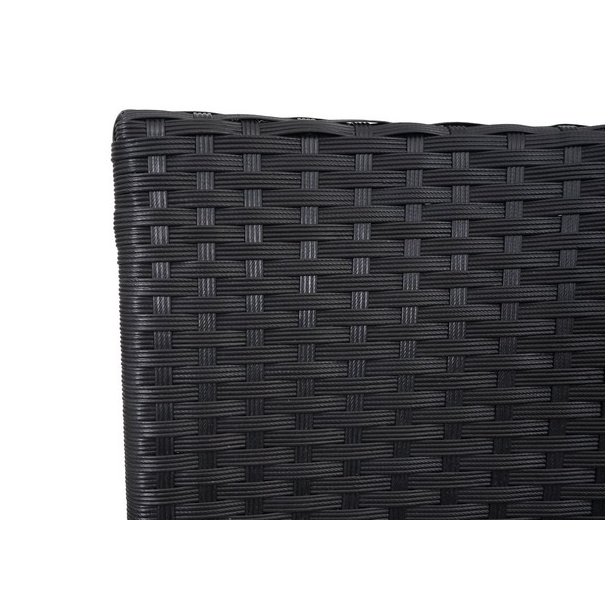 Polyrattan havebnk med bord - sort 2 personers havesofa 132 cm