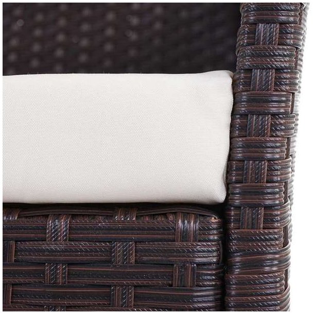 Havestole - 2 brunmeleret polyrattan havestole med creme hynder