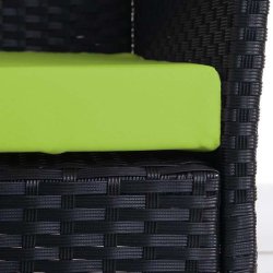 Havestole - 2 sorte polyrattan havestole med gr�nne hynder