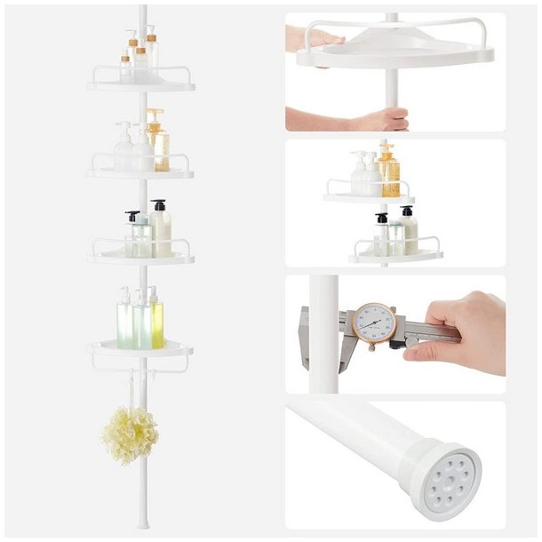 Brusestativ - hjrne brusehylde til badevrelse 85-305 cm