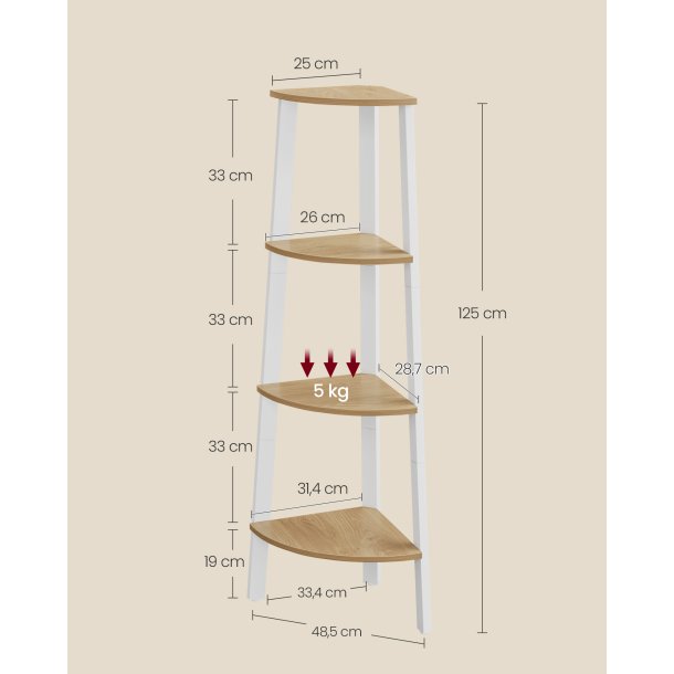 Hj�rnereol - stigereol i industrielt design - brun og hvid