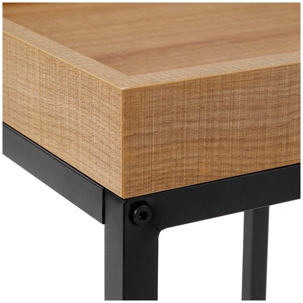 Indskudsborde - 2 sideborde i industrielt design - lysebrun