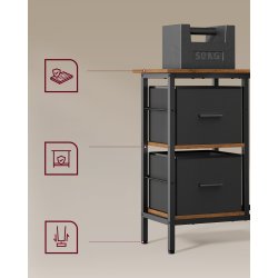 Hjrneskrivebord med skrmstativ - rustik brun 105x115