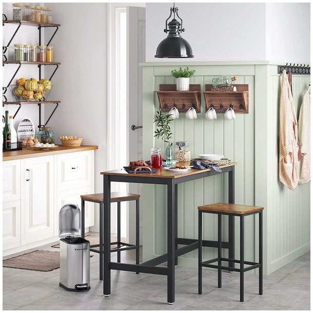 Barstol i industrielt design - st med 2 barstole - rustik brun