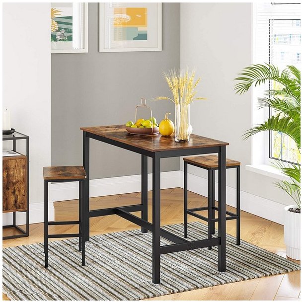 Barstol i industrielt design - st med 2 barstole - rustik brun