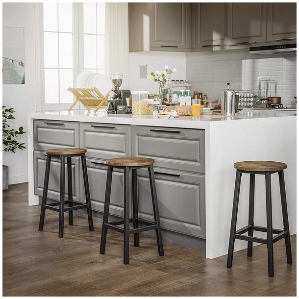 Barstol i industrielt design - st med 2 barstole - rustik brun