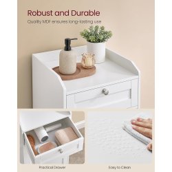 Badevrelsesskab med vasketjskurv - hvid - 40x40x80,2