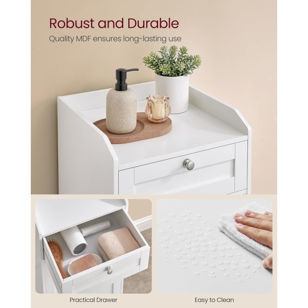 Badevrelsesskab med vasketjskurv - hvid - 40x40x80,2