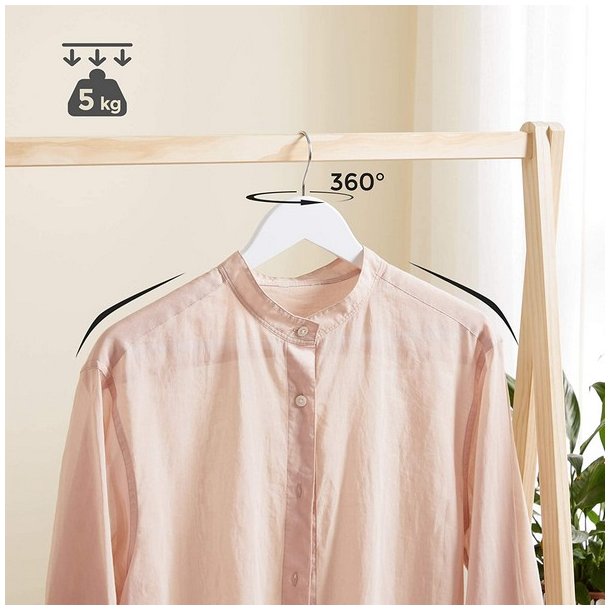 T�jb�jler med buksestang - 20 stk hvide tr�b�jler til t�j