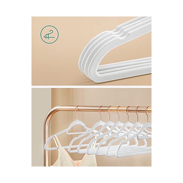 T�jb�jler i velour med skridsikker buksestang - 30 stk hvid