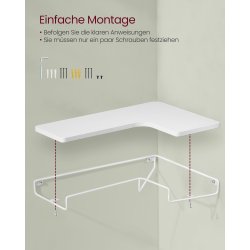 Hylder - 2 svvende L-formet hjrnehylder - hvid