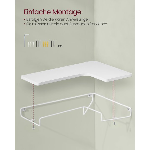 Hylder - 2 svvende L-formet hjrnehylder - hvid