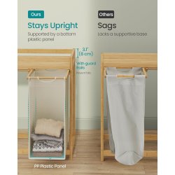 Vasket�jskurve med 3 rum - 3 vasket�jsposer - creme hvid