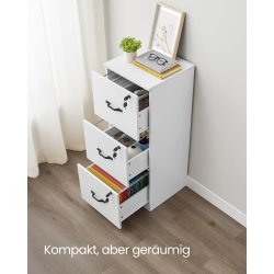 Arkivskab med 3 skuffer til h�ngemapper - hvid 40x41x103