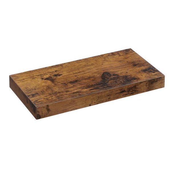 Hylde i tr� - v�gh�ngt tr�hylde - rustik brun v�ghylde 40 x 20 cm
