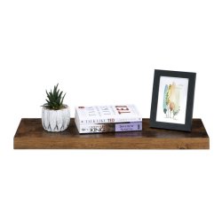 Hylde i tr� - v�gh�ngt tr�hylde - rustik brun v�ghylde 60 x 20 cm