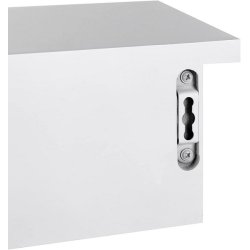 V�ghylde - hvid hylde i tr� med 3 skuffer - 80 x 15 x 10 cm