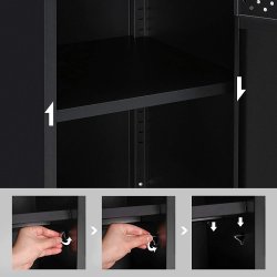 Opbevaringsskab - sknk rustik brun og sort stl 42,5 x 40 x 76