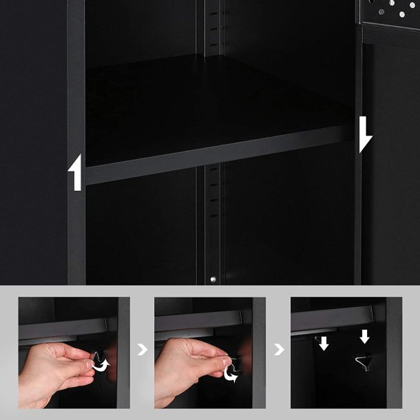 Opbevaringsskab - sknk rustik brun og sort stl 42,5 x 40 x 76