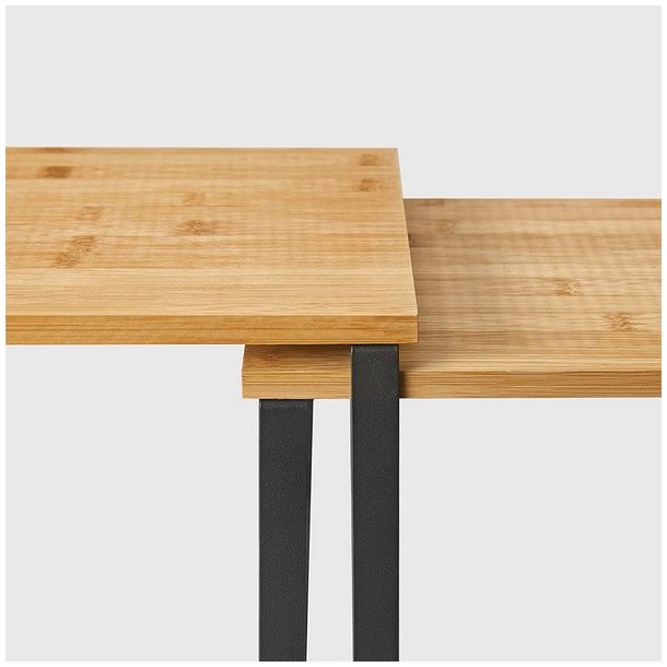 Hylder til bord - s�t med 2 stabelbare k�kkenhylder - bambus